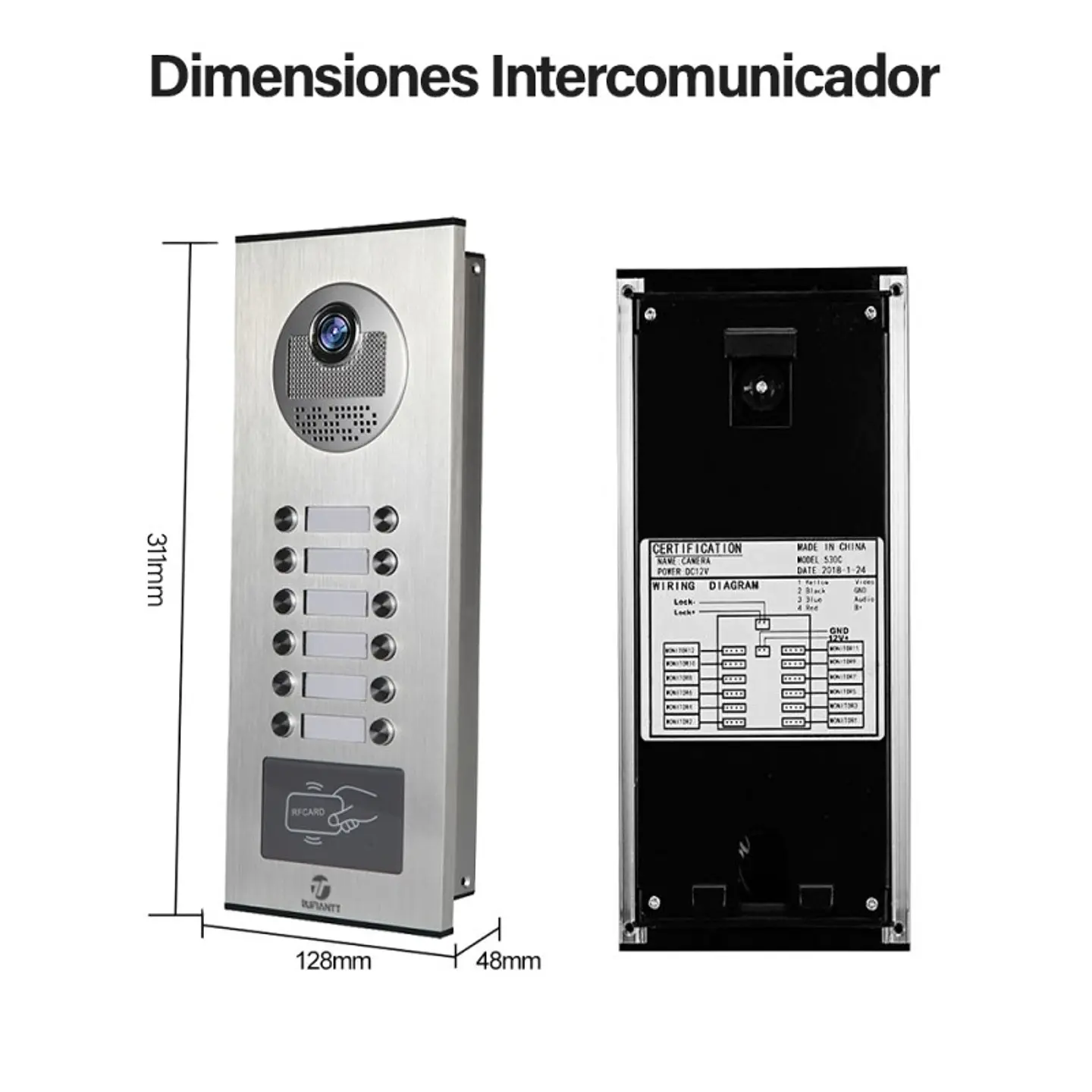 Kit Videoportero Para 12 Viviendas + 6 Monitores 7