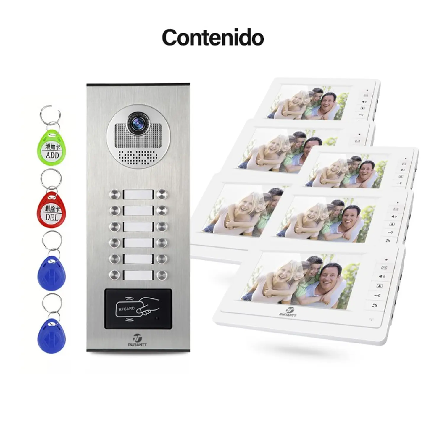 Kit Videoportero Para 12 Viviendas + 6 Monitores 7