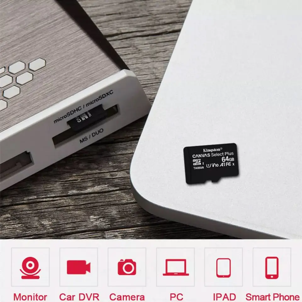 Memoria Tarjeta MicroSDXC Flash 64GB Class 10 Kingston o Sandisk 3