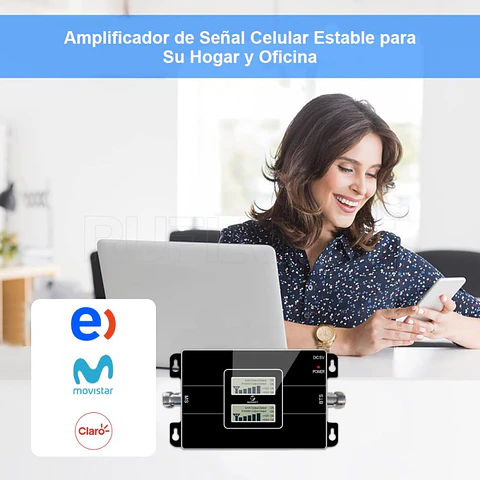 Kit Amplificador Repetidor De Señal Celular Gsm + 3G Entel Movistar Claro 850-1900 Mhz Certificado
