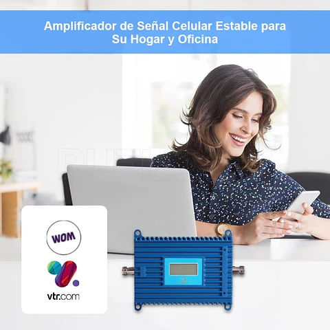 Kit Repetidor Amplificador De Señal 3G 4G Para Wom B4 1700 2100Mhz Celular Casa, Zona Rural, Negocio