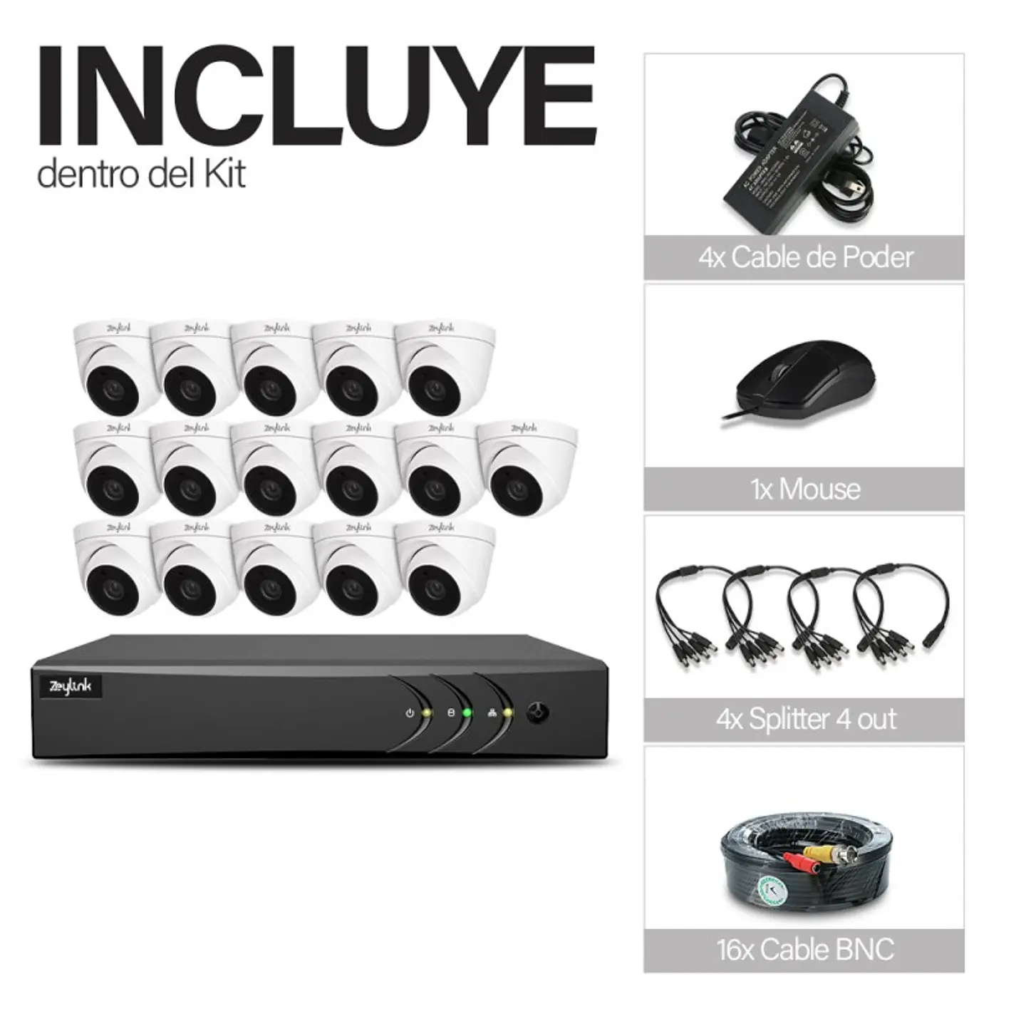 Kit Cctv Dvr Zeylink 16 Cámaras De Seguridad Domo 2Mp Para Casa Negocio Alta Difinicion Profesional 8