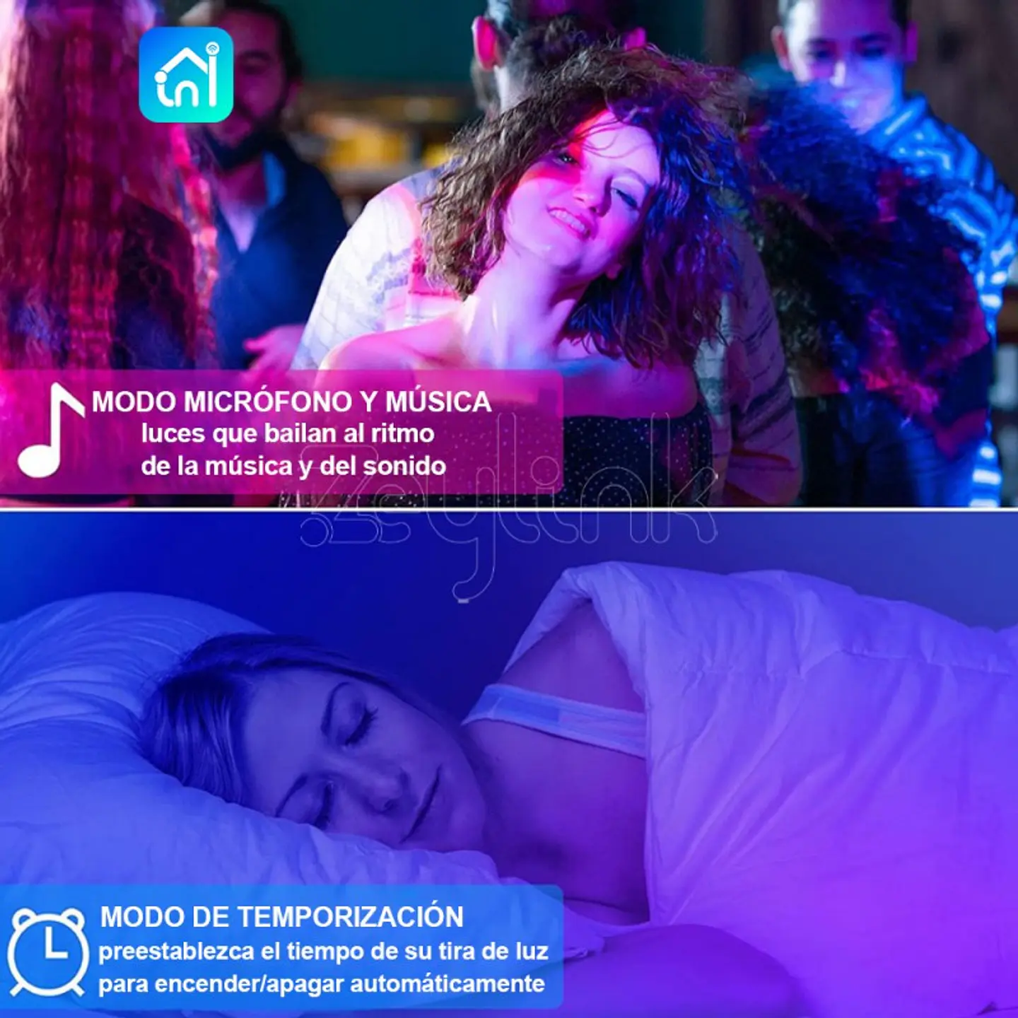 Tira Cinta Luces De Neon Wifi Zeylink Led Rgb 5 Mt App 8