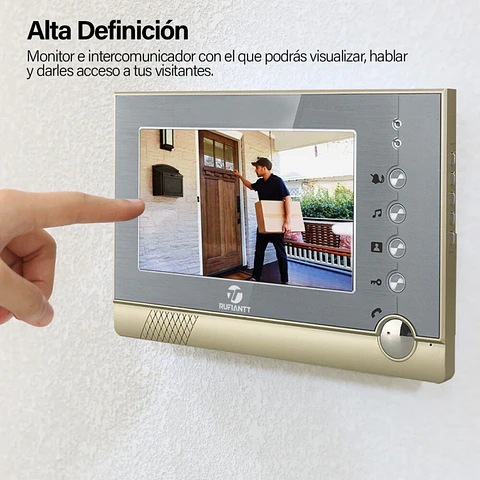 Monitor 7" Tft Lcd Color Interior Para Video Portero Hd Metálico