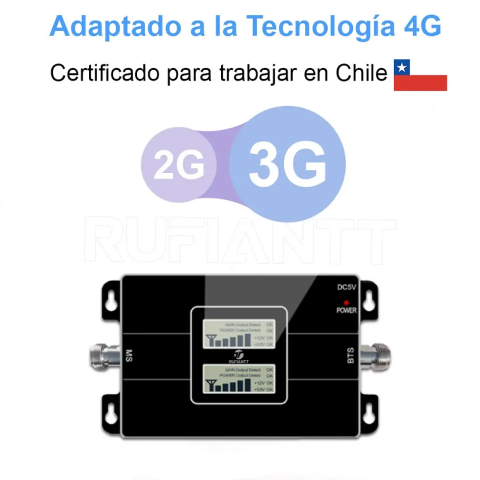 Kit Amplificador Repetidor De Señal Celular Gsm + 3G Entel Movistar Claro 850-1900 Mhz Certificado 4