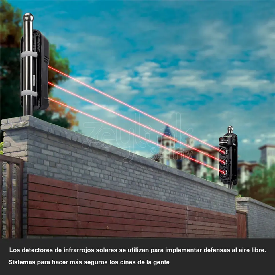 Sensor Barrera Perimetral Largo alcance 200 Mts 3 Haz Exterior Alámbrico 2