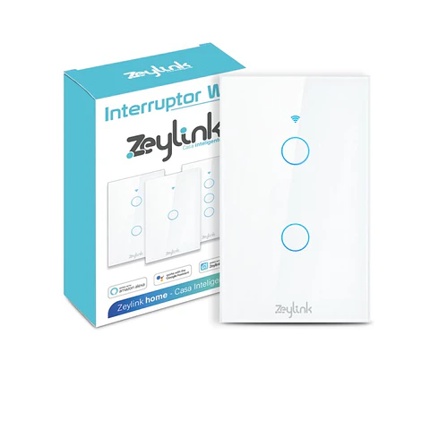 Interruptor Inteligente Wifi 2 Canales Con Neutro Touch Blanco Alexa Google