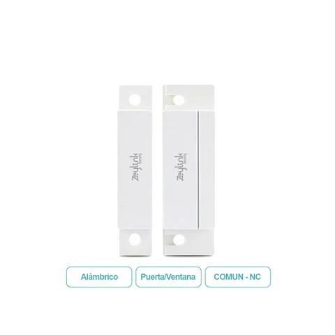 Sensor Magnético Alámbrico De Puertas Y Ventanas Color Blanco Para Alarmas