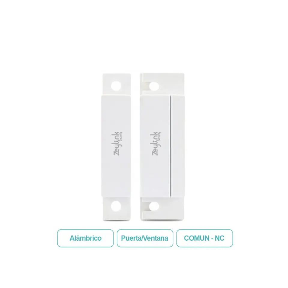 Sensor Magnético Alámbrico De Puertas Y Ventanas Color Blanco Para Alarmas 1