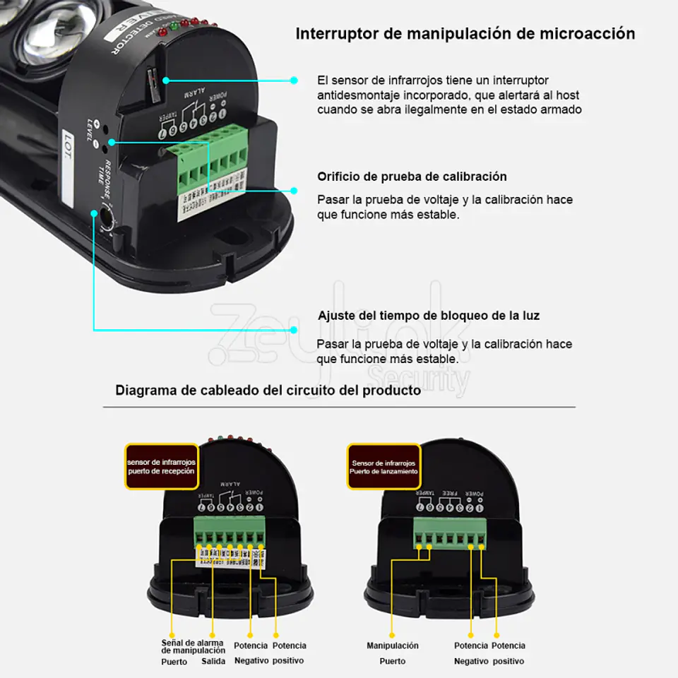 Sensor Barrera Perimetral Largo alcance 200 Mts 3 Haz Exterior Alámbrico 3