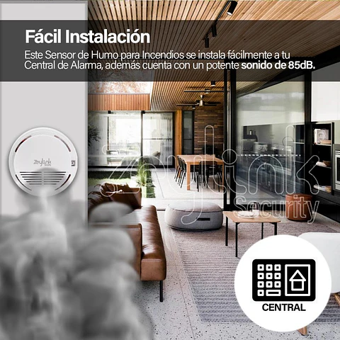 Detector Sensor De Humo Inalambrico Para Alarma 4G Gsm O Contra Incendio