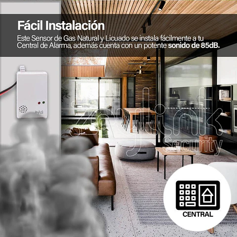 Sensor De Gas Inalambrico Para Sistema De Alarmas Gsm