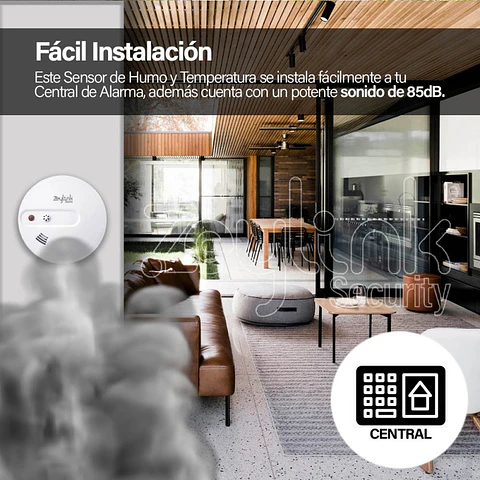 Sensor De Humo Y Temperatura Calor Inalámbrico Para Alarmas 4G Gsm