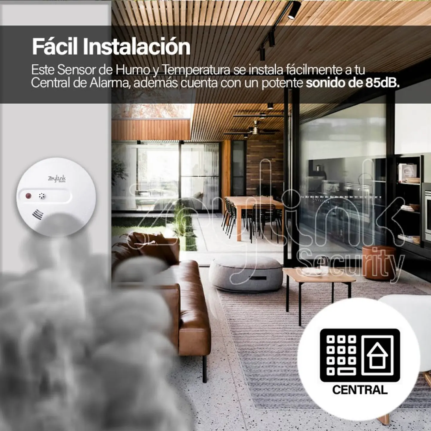 Sensor De Humo Y Temperatura Calor Inalámbrico Para Alarmas 4G Gsm 2