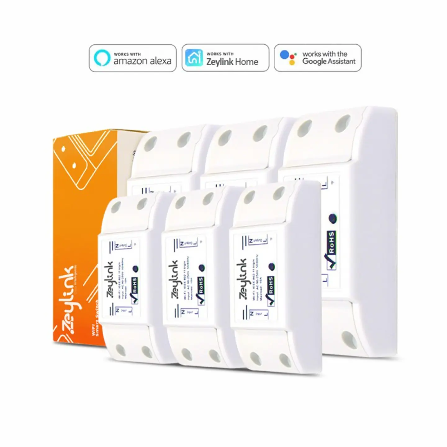 Pack 6 Interruptor Switch Electrico Wifi Zeylink Control Celular Zeylink 1