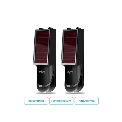 Sensor Barrera Perimetral Solar Inalámbrico 60 Metros 3 Haz Para Alarmas