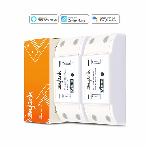 Pack 2 Interruptor Switch Electrico WifI Inteligente Alexa Google App Zeylink