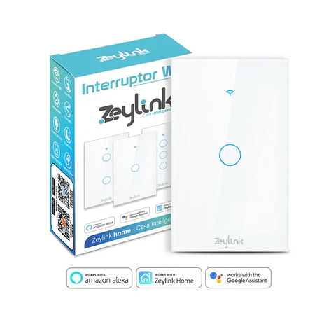 Interruptor Inteligente Wifi 1 Canal Con Neutro App Zeylink Alexa Google