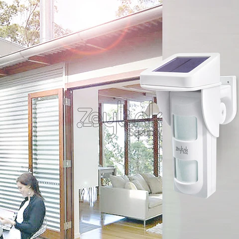 Sensor De Movimiento Pir Solar Exterior Inalámbrico Para Alarmas