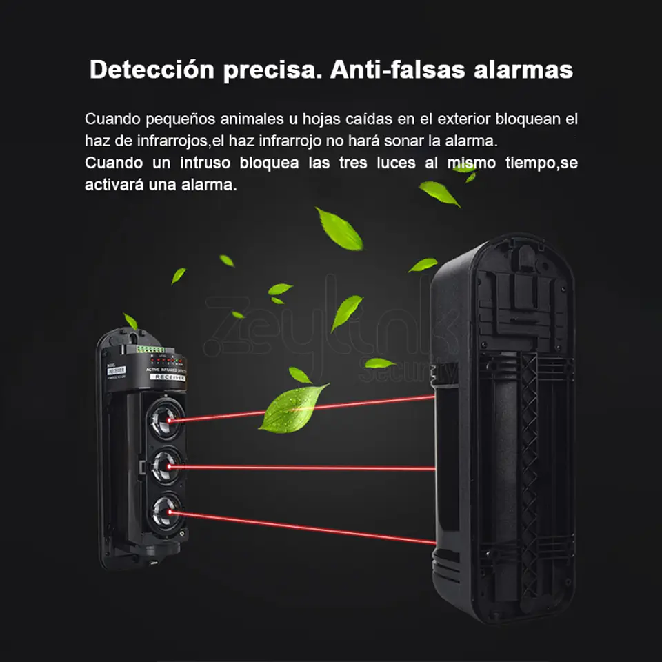 Sensor Barrera Perimetral Largo alcance 200 Mts 3 Haz Exterior Alámbrico 6