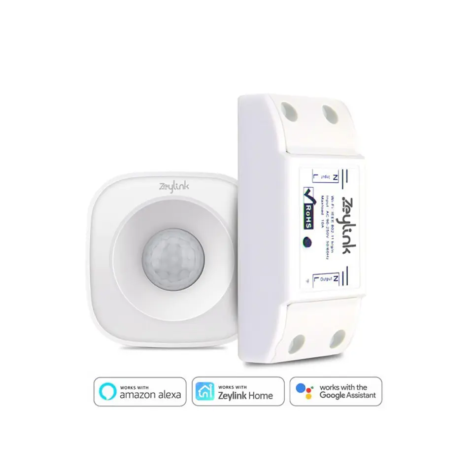 Interruptor Inteligente Wifi + Detector Movimiento Pir + On Off Automatico Zeylink 1