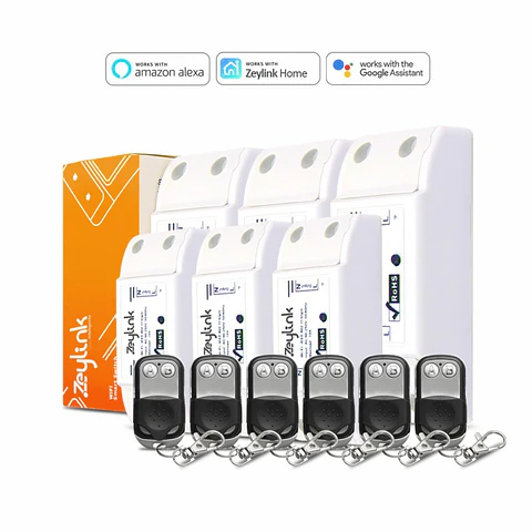 Interruptor Inteligente Wifi + Control Zeylink Alexa Google Pack 6 U.