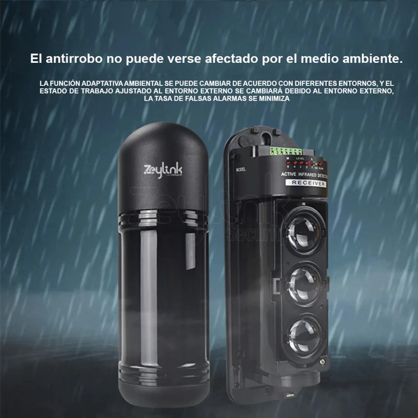 Sensor Barrera Perimetral Largo alcance 200 Mts 3 Haz Exterior Alámbrico 8