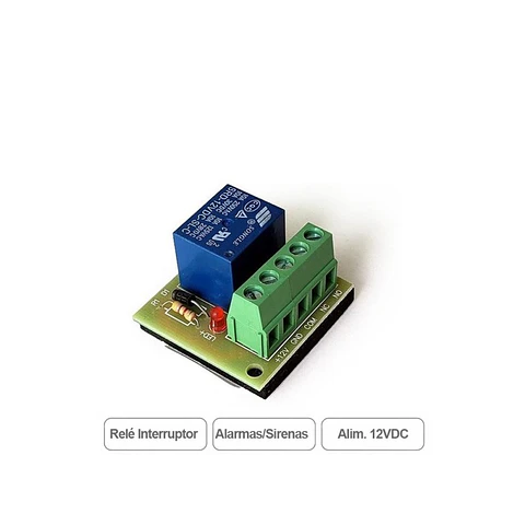 Relé 12Vdc Para Sirena, Alarma, Cerradura, Control Acceso