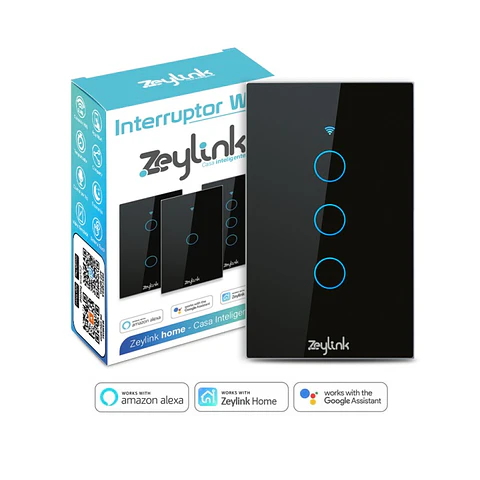 Interruptor Inteligente De Pared Wifi Triple 3Ch Con Neutro Tactil