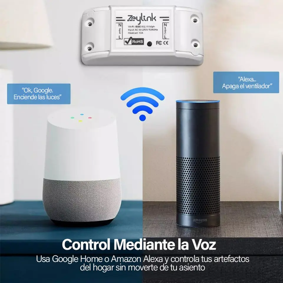 Pack 6 Interruptor Switch Electrico Wifi Zeylink Control Celular Zeylink 4