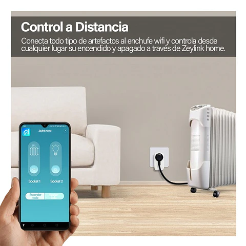 Enchufe Inteligente Wifi Socket Control Celular App Zeylink 10A 2000W