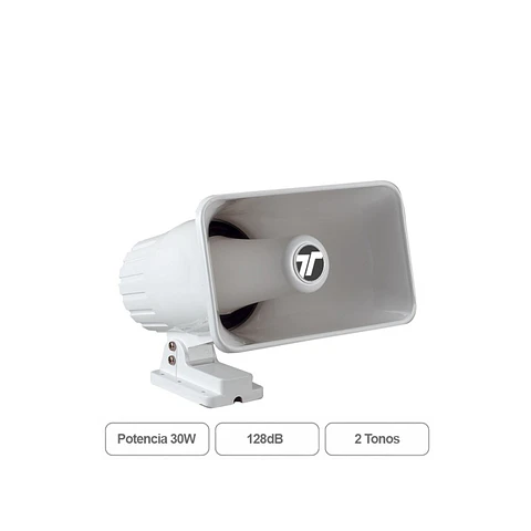 Sirena 30w 12Vdc 2 Tonos Alarmas de Seguridad Exterior Interior