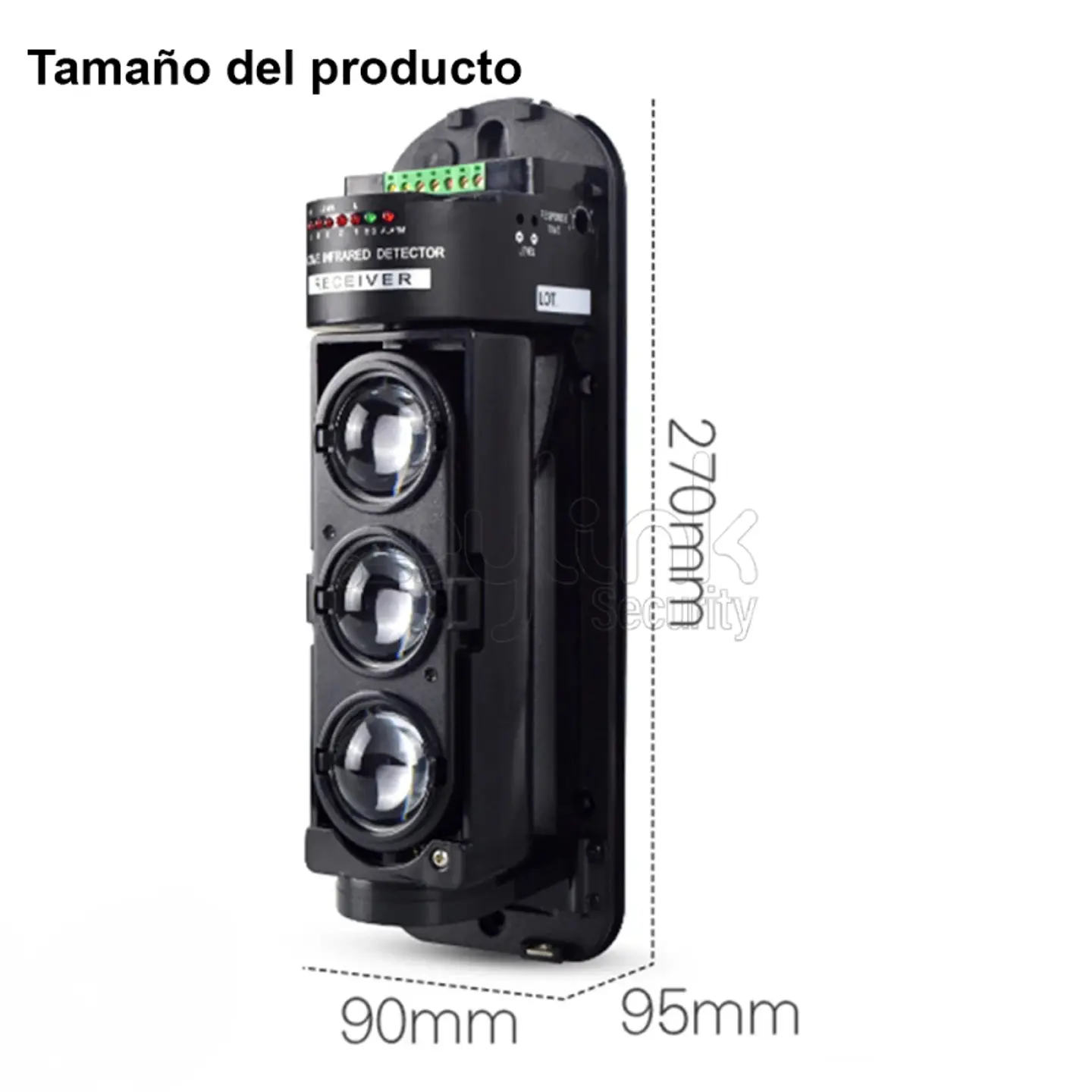 Sensor Barrera Perimetral Largo alcance 200 Mts 3 Haz Exterior Alámbrico 9