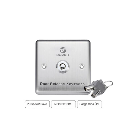 Botón Con Llave No-Nc-Com Emergencia Acero Inoxidable
