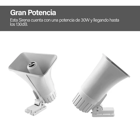 Sirena 12V Alta Potencia Para Casa 30W Alarma Exterior + Baliza + Gabinete