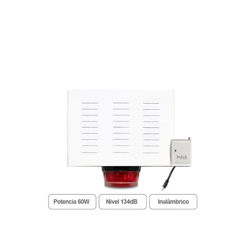 Sirena Inalámbrica 60W Alta Potencia Profesional Para Alarmas 4g Gsm