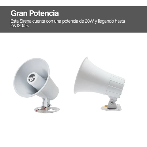 Sirena 12V Para Alarma De Casa Exterior 20 Watts + Baliza + Caja Metálica
