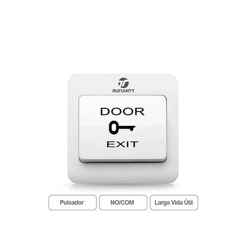 Pulsador Botón Salida Control Acceso Puerta Door Exit No-Com