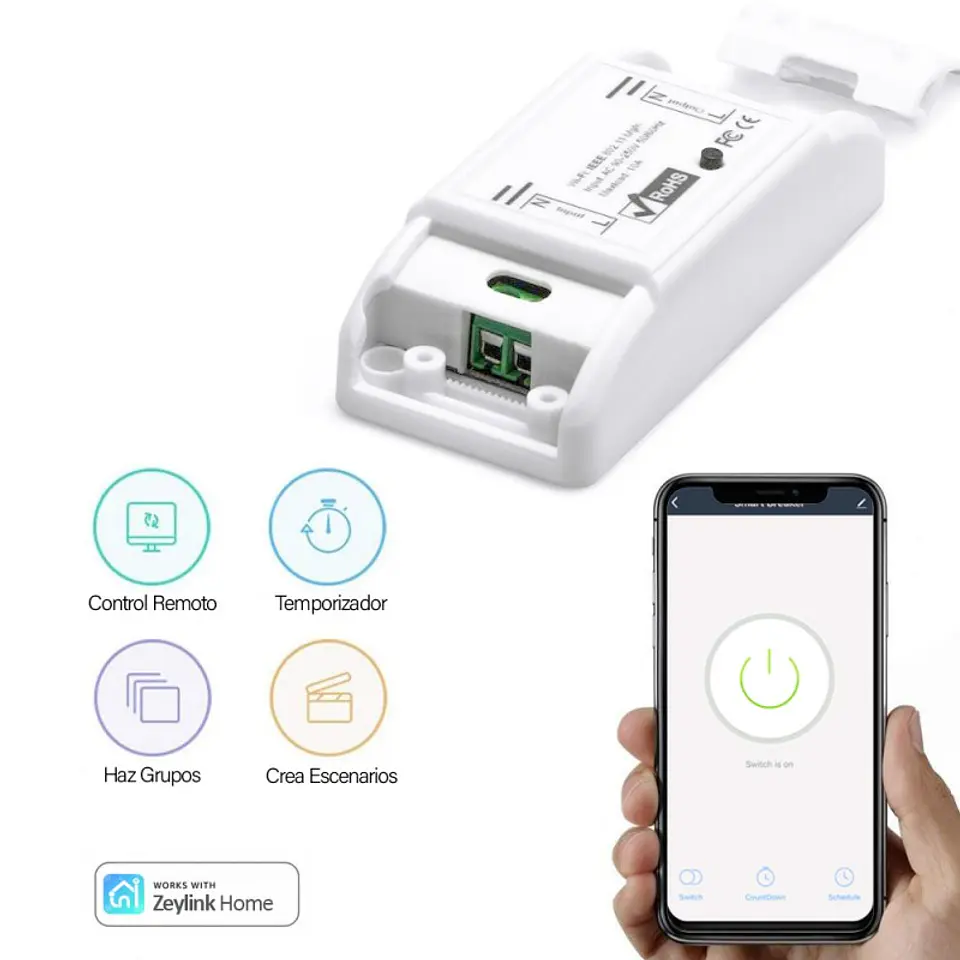 Pack 6 Interruptor Switch Electrico Wifi Zeylink Control Celular Zeylink 6