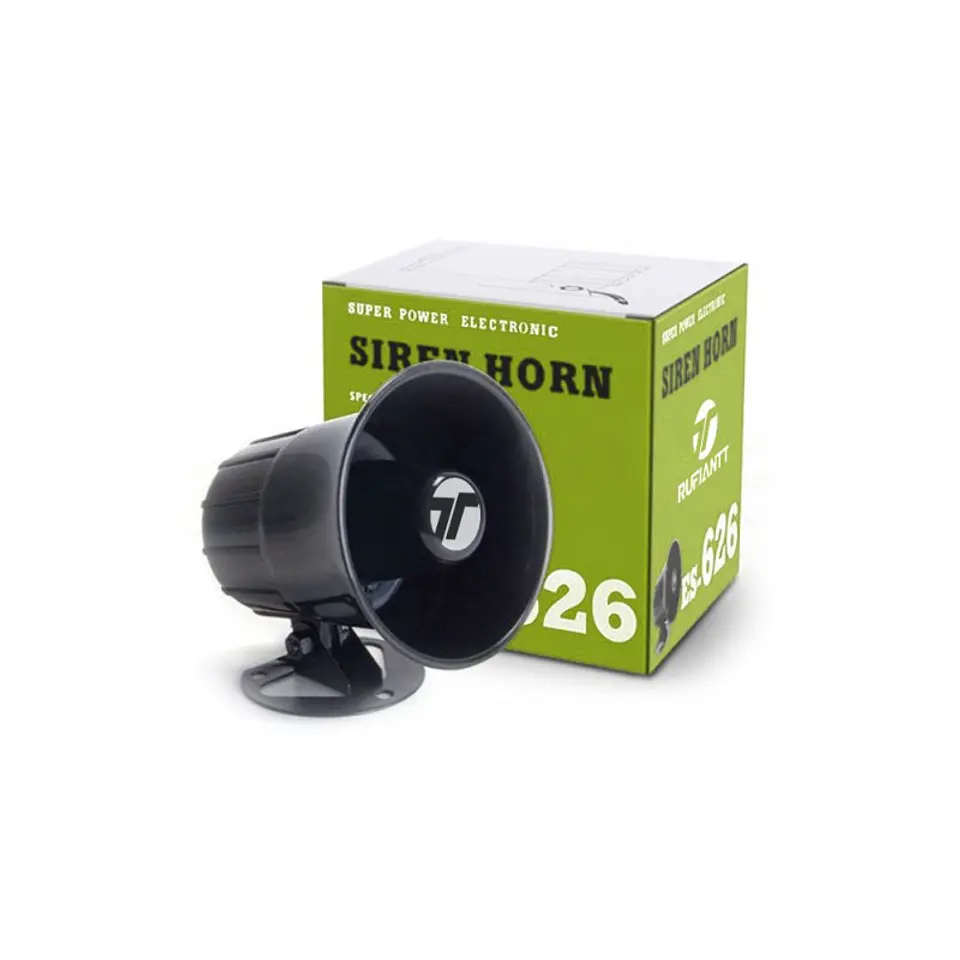 Sirena 15W 12Vdc Tipo Megafono 1 Tono Negro Para Alarmas Gsm Exterior Interior 5