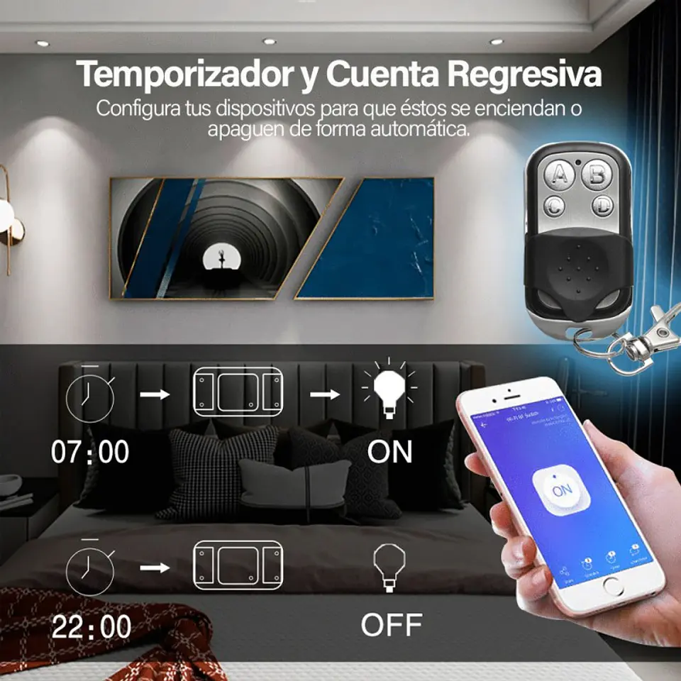 Interruptor Wifi Zeylink + Control Remoto Alexa Google Home Pack 2 U. 3