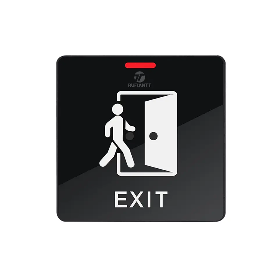 Boton Pulsador No Touch Ip68 Impermeable Led Negro Elegante No-Nc-Com 1
