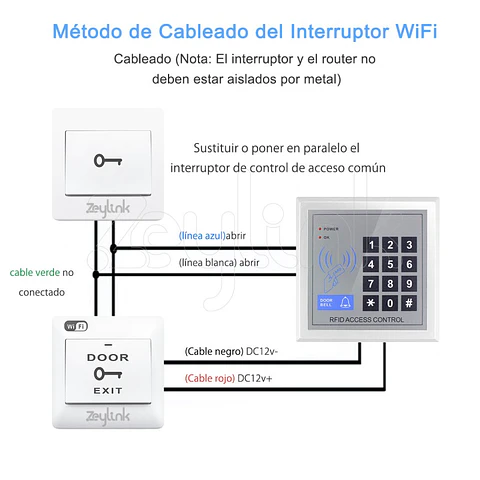 Pulsador Boton Salida Para Chapa Porton Wifi Alexa Google Zeylink