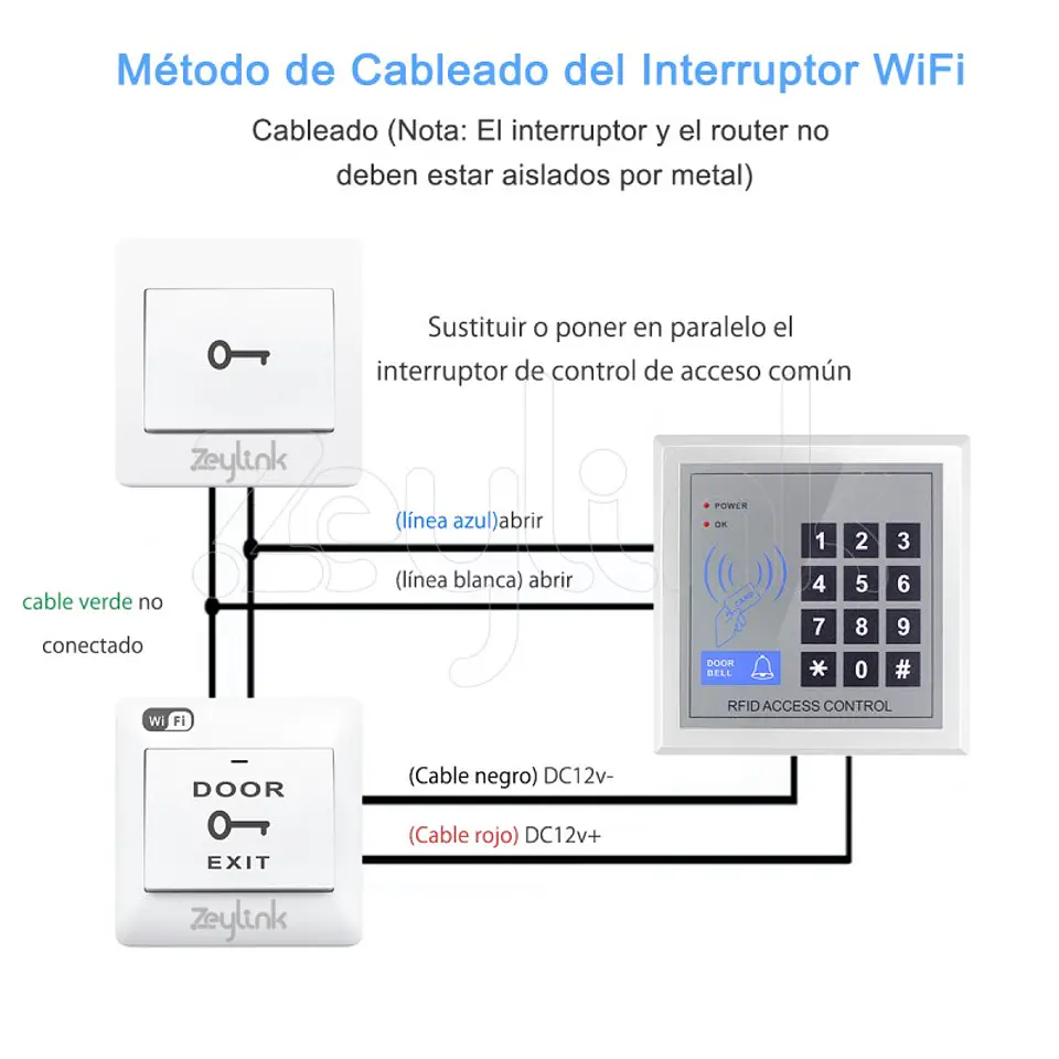 Pulsador Boton Salida Para Chapa Porton Wifi Alexa Google Zeylink 2