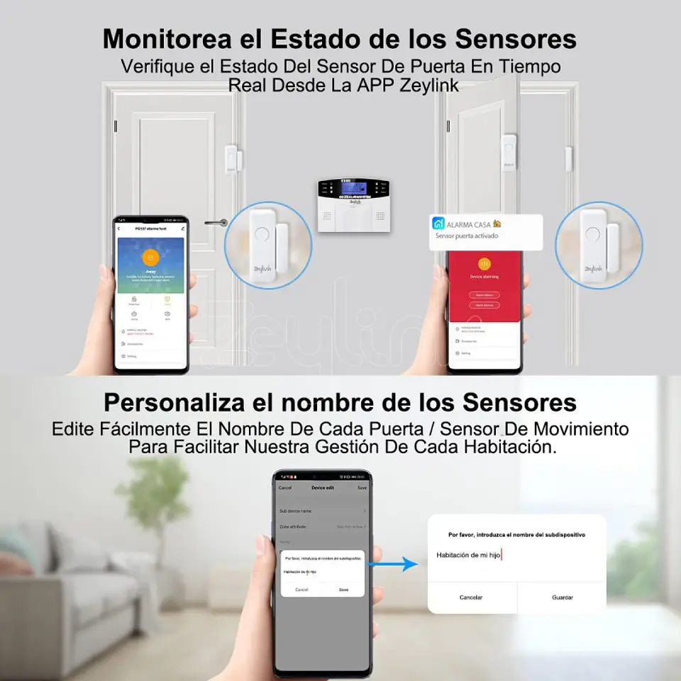 Alarma Casa Negocio + Sirena Exterior 20W Inalámbrica + 4 Sensores 5