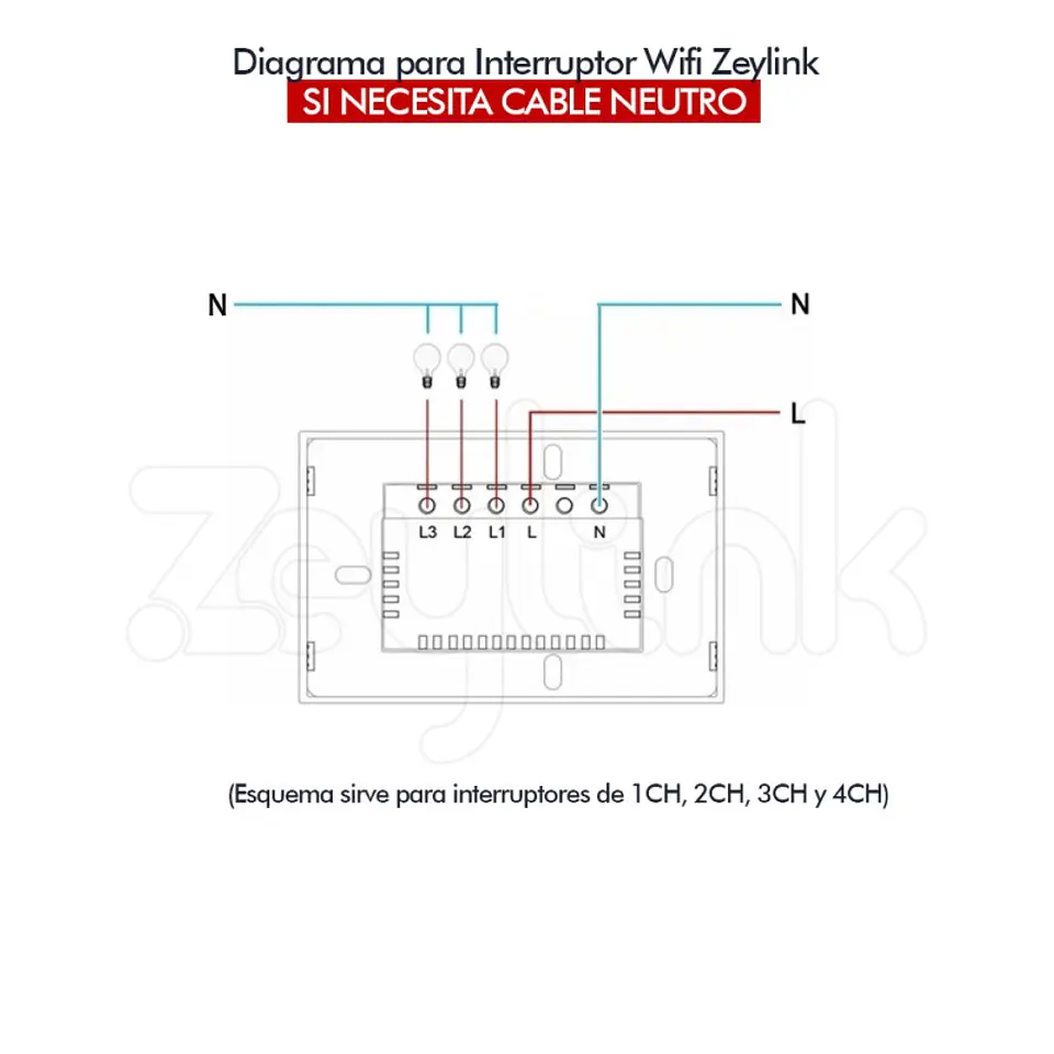 Interruptor Inteligente De Pared Wifi Triple 3Ch Con Neutro Tactil 10