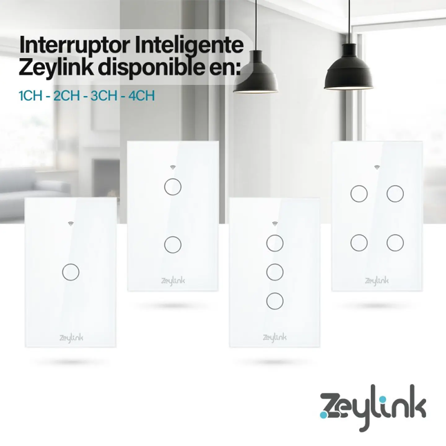 Interruptor Inteligente Hibrido Sin/Con Neutro Wifi Doble Blanco ZLK 9