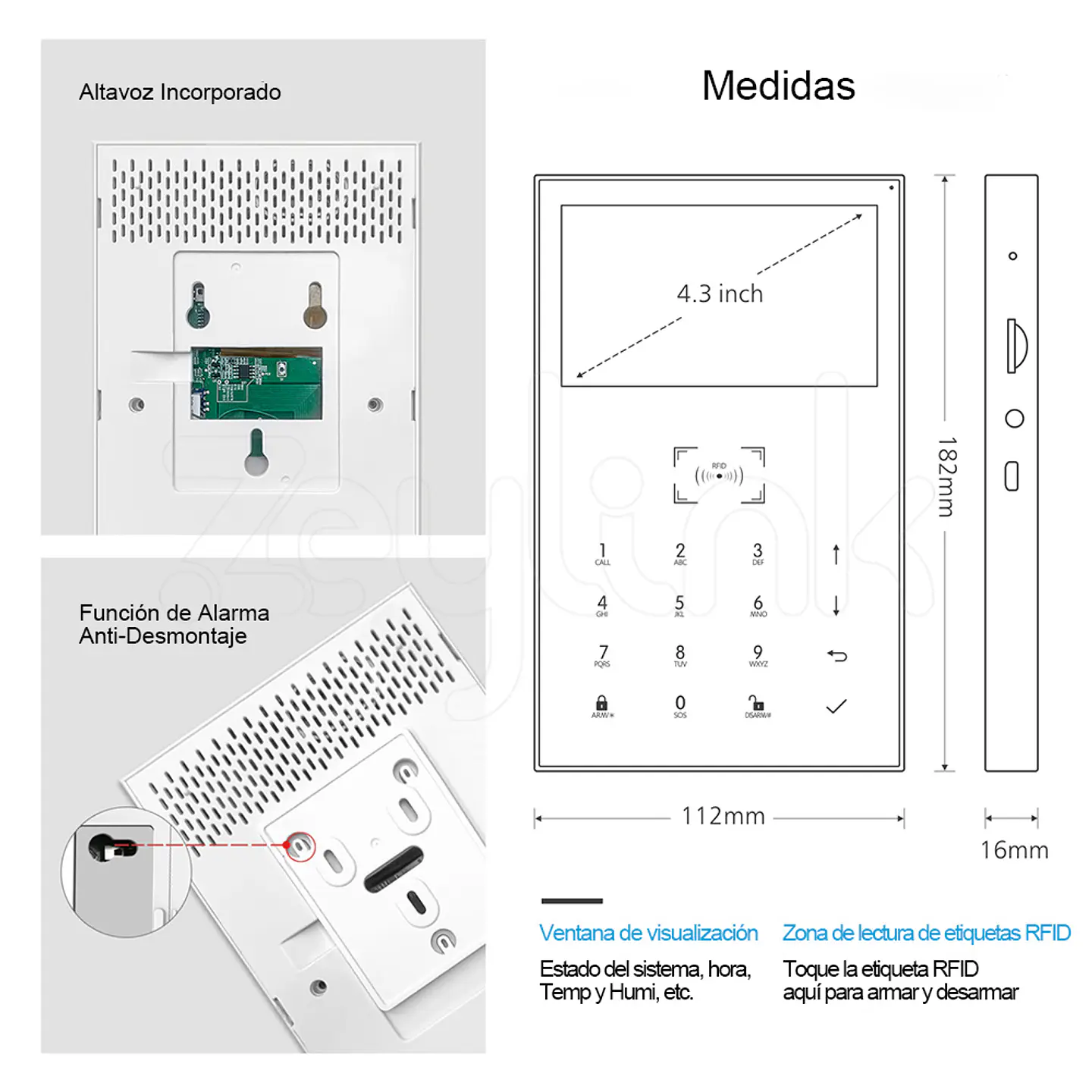Alarma Para Casa Negocio K10 4G WiFi Security Smart + Domótica + App Móvil + Rfid 8