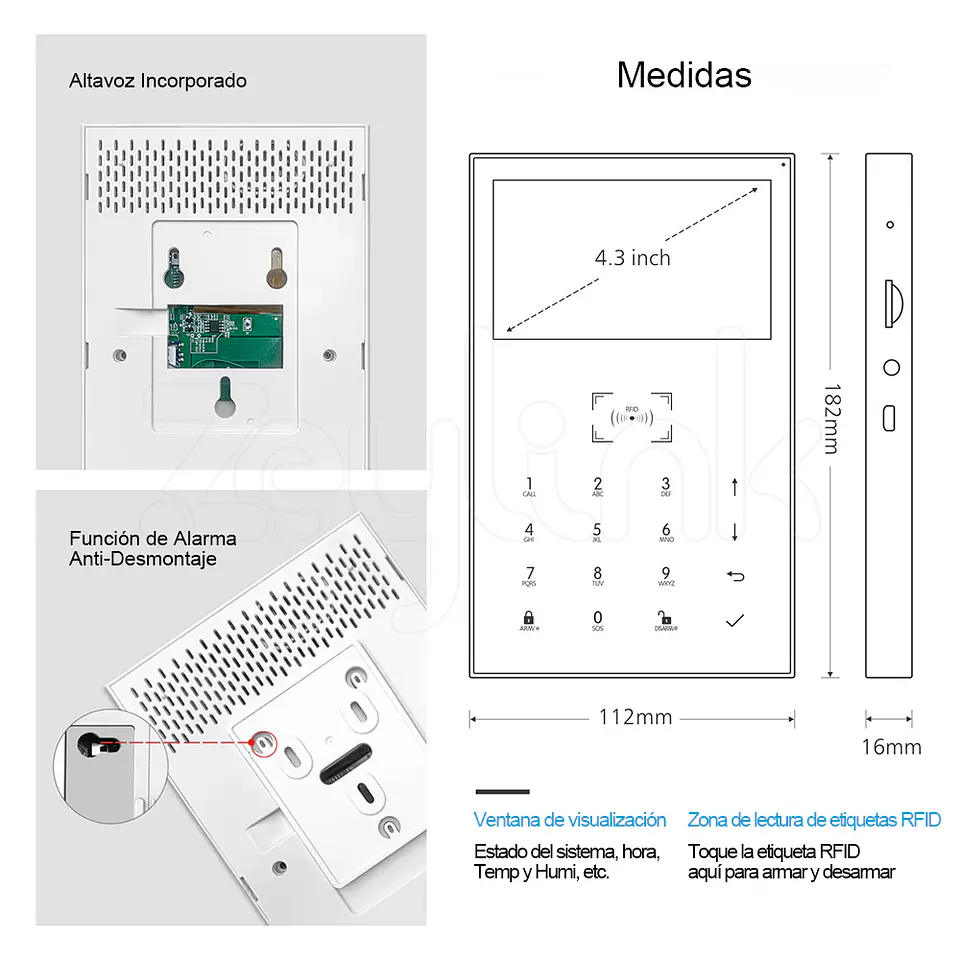 Alarma Para Casa Negocio K10 4G WiFi Security Smart + Domótica + App Móvil + Rfid 8