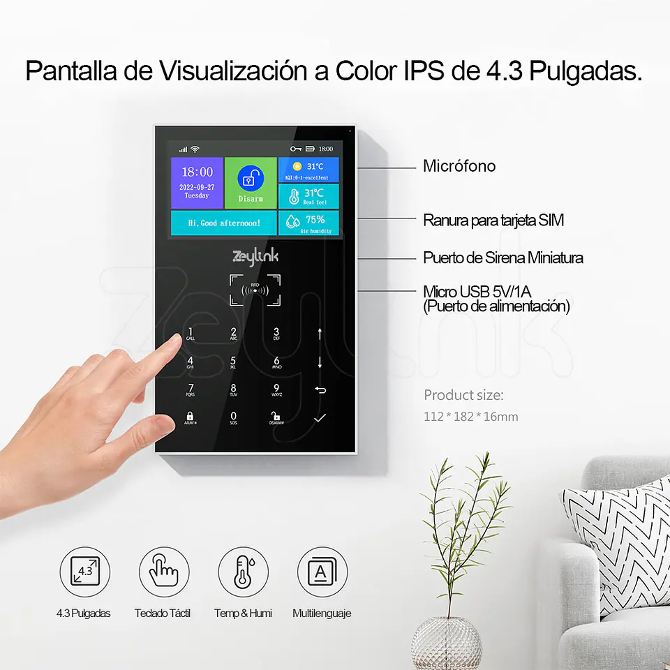 Alarma Para Casa Negocio K10 4G WiFi Security Smart + Domótica + App Móvil + Rfid 5